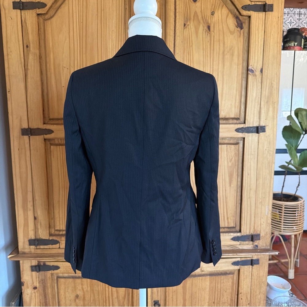 Talbots Black Pinstripe Single-Button Blazer - image 5
